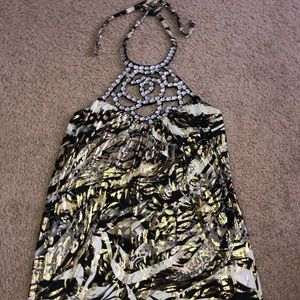 Strappy halter neck tank top